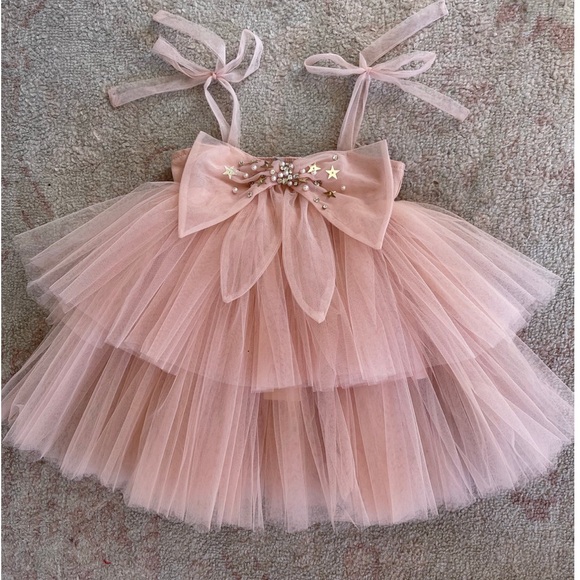 Marias Sky Butterfly Tulle Pink Princess Dress Excellent Condition Sz 5/6 - Picture 3 of 8